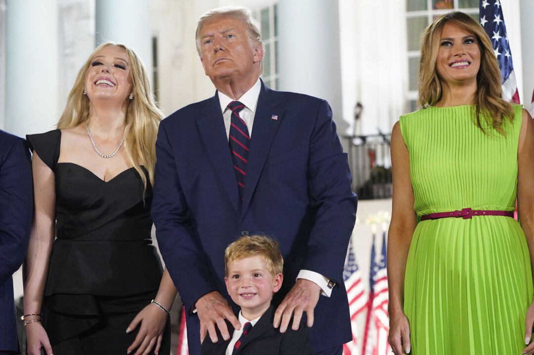 El presidente de EEUU, Donald Trump, con su familia. 