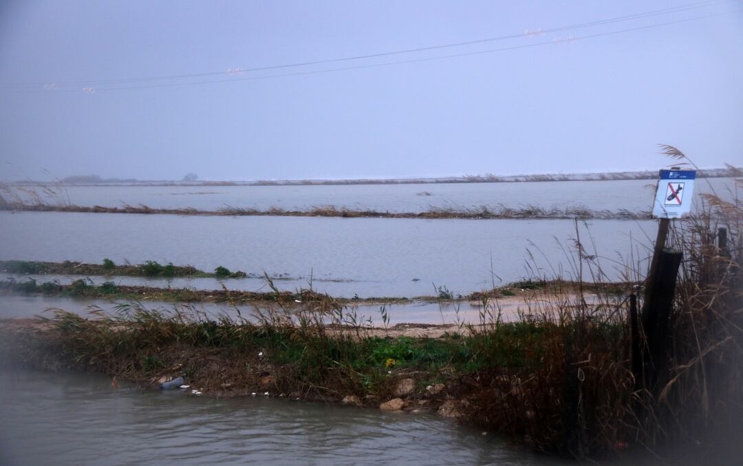 Una imatge del temporal de 2019 al Delta de l'Ebre