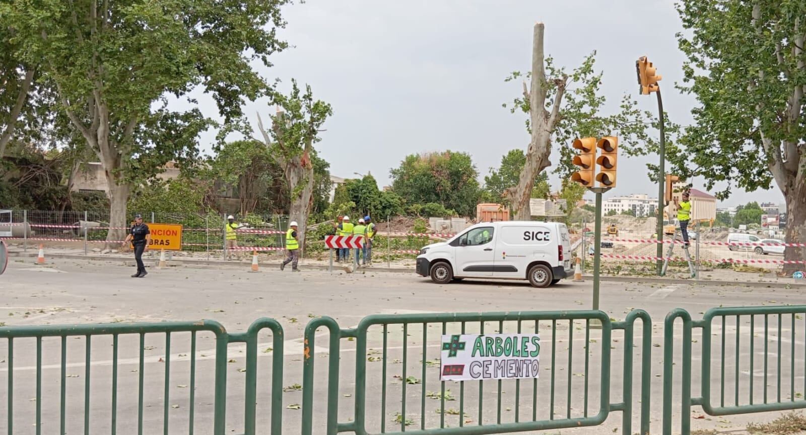 Cambiar Huesca-Izquierda Unida contra la tala de árboles en Martínez de Velasco