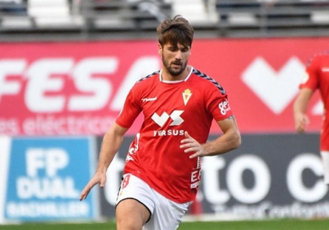 Mario Abenza durante esta temporada en el Real Murcia