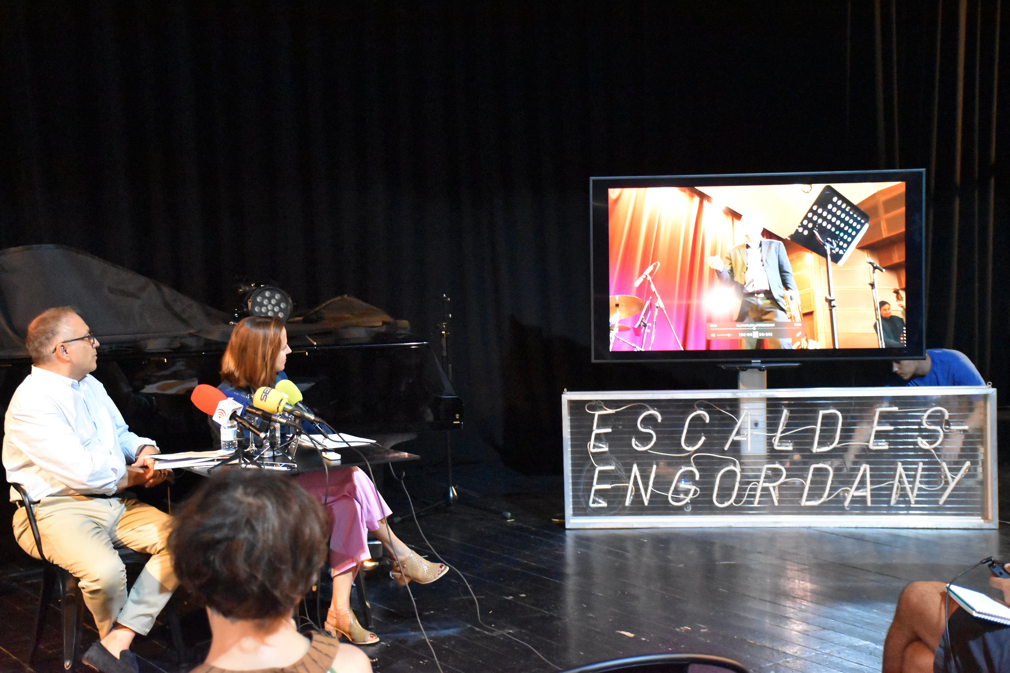 Presentació del balanç del 39è Festival de Jazz d'Escaldes a la sala del Prat del Roure.