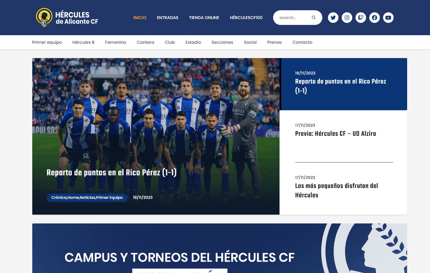 Página web oficial del Hércules CF