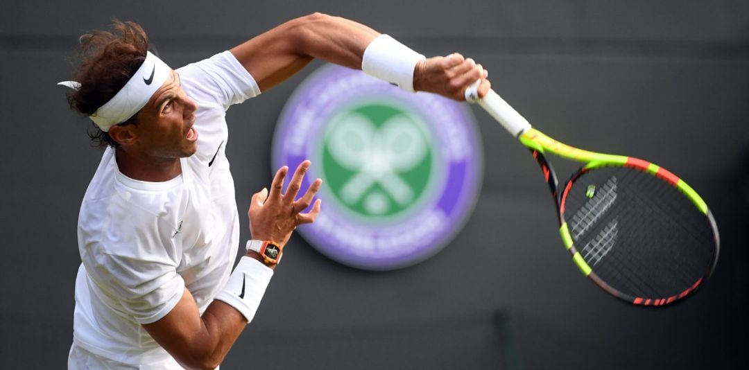 Nadal, durante el partido ante Sugita