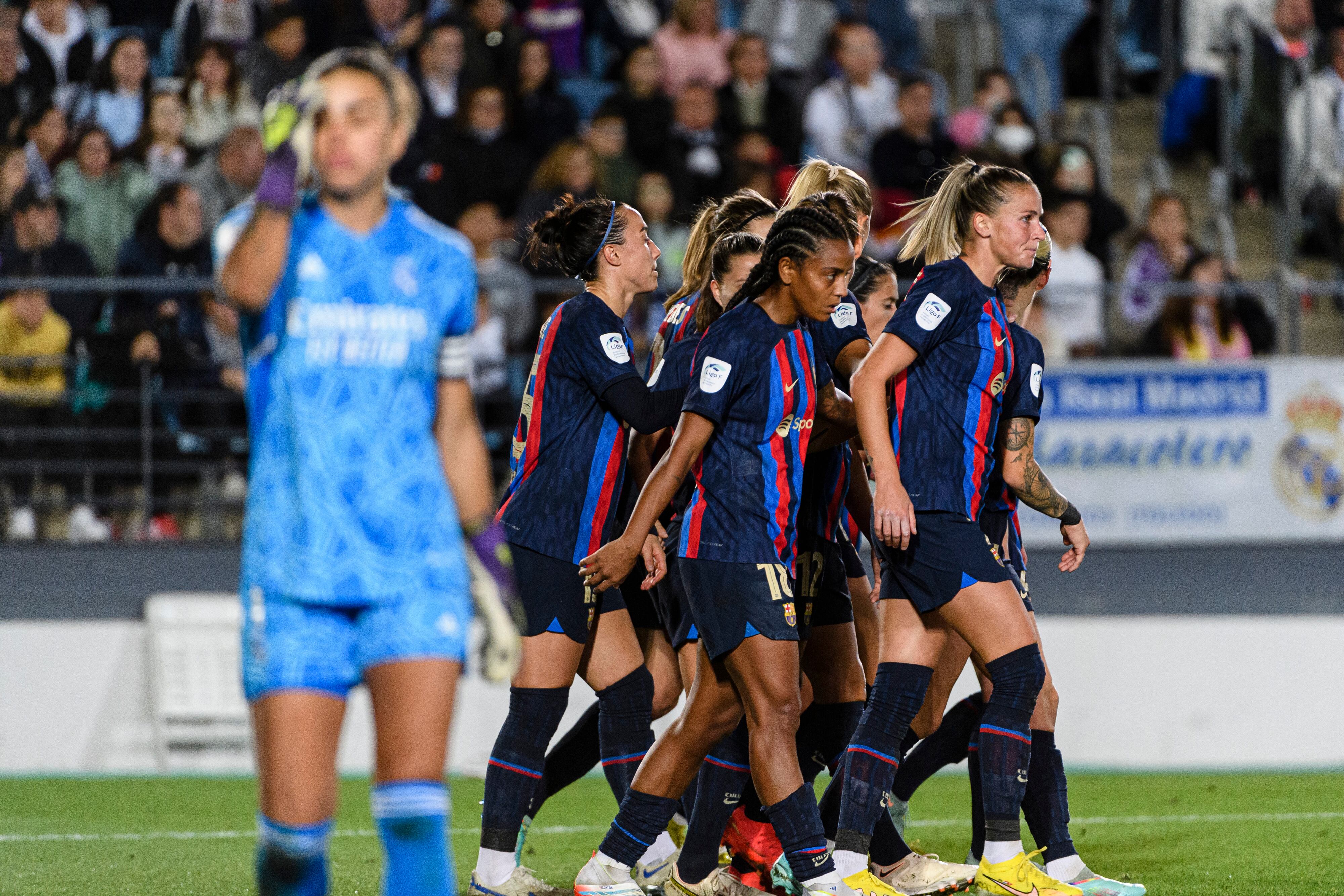 Misa Rodríguez se lamenta ante uno de los tantos del FC Barcelona.