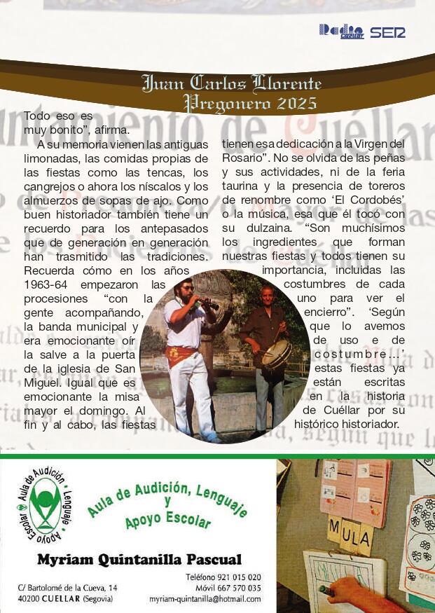 Protagonistas de las Fiestas de Cuéllar en la Guía de Radio Cuéllar 2025