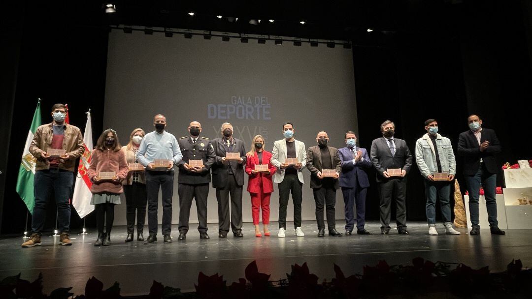 Cuadro de honor de la XXXVI Gala del Deporte celebrada en el Teatro Principal de Andújar.