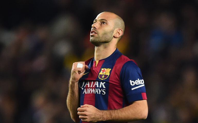 Mascherano celebra un gol del FC Barcelona