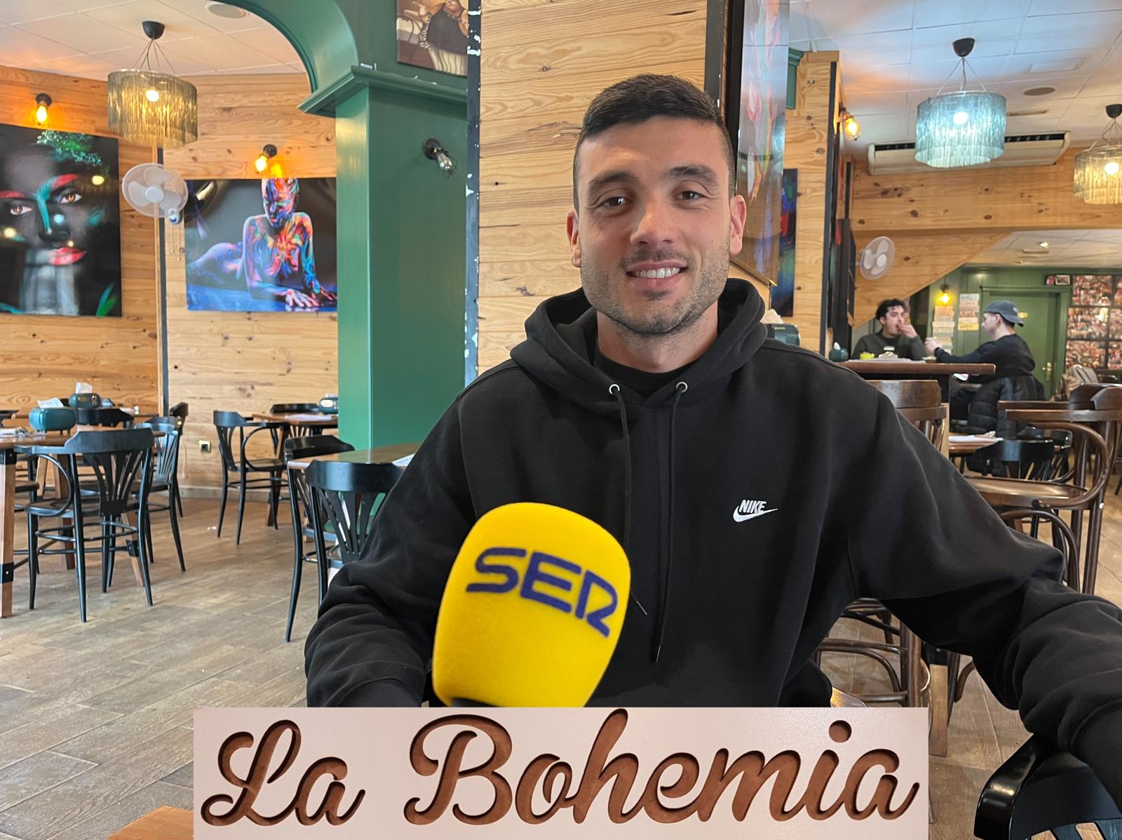 Joan Piera, jugador del Alcoyano en La Bohemia