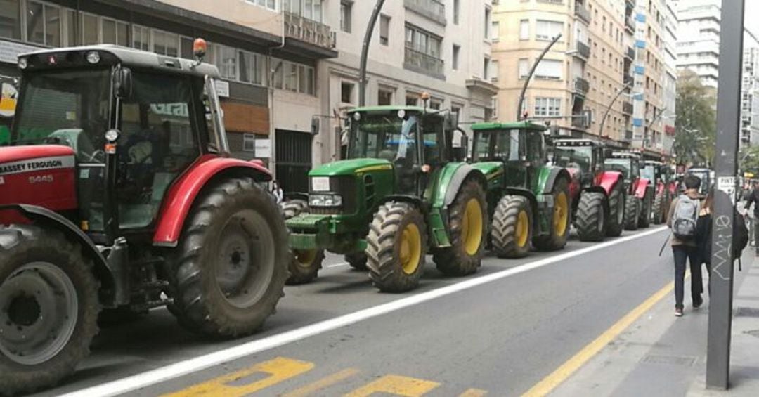 Protesta de los agricultores en Murcia en 2017. Este viernes se espera de nuevo esta imágen