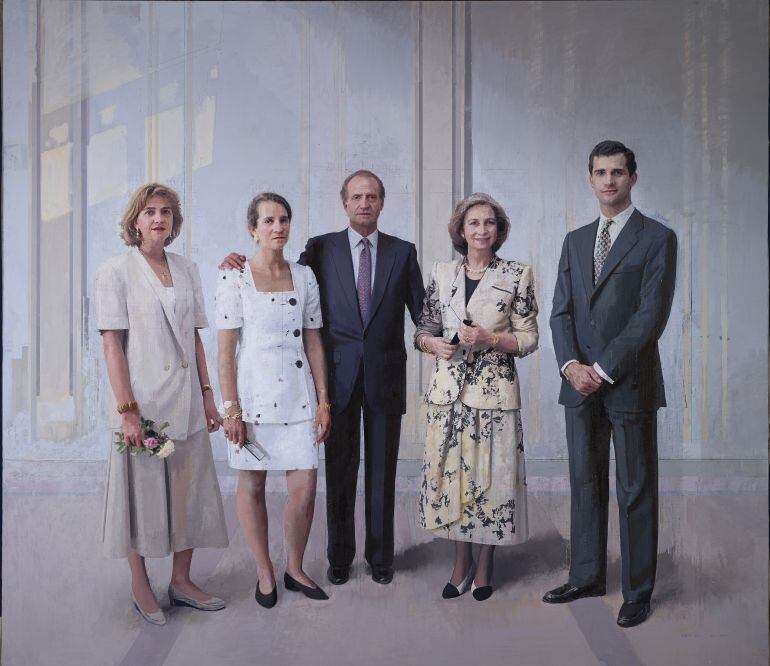 &#039;La familia de Juan Carlos I&#039;, pintado por Antonio López entre 1994 y 2014