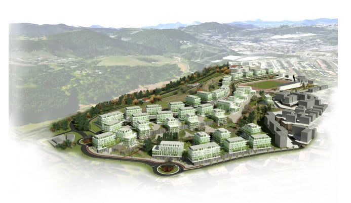 Recreación del futuro barrio de Txenperenea. 