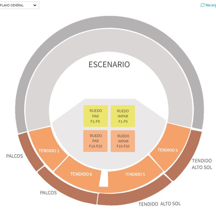 Distribución de las entradas en la plaza de Toros de Huesca