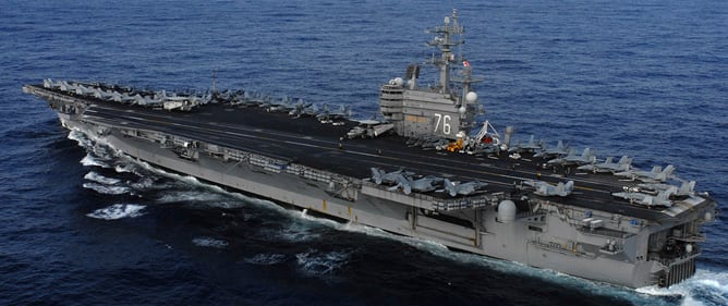 El portaaviones USS Ronald Reagan, frente a las costas de Japón