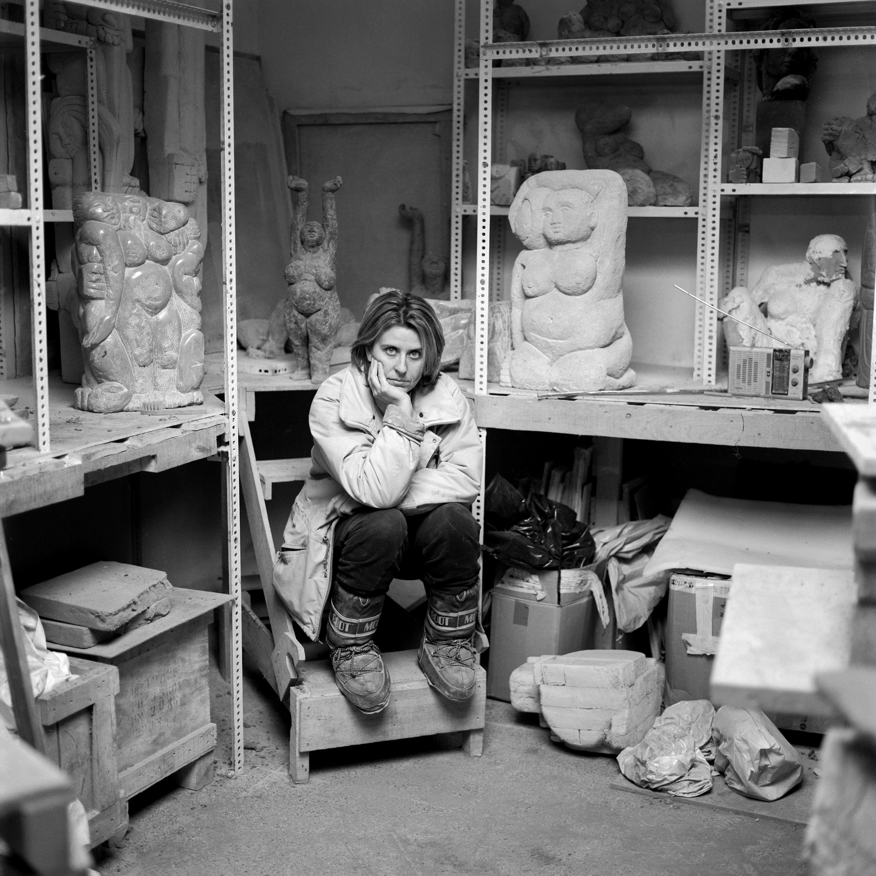 Judit Gaset al seu estudi en els seus inicis.