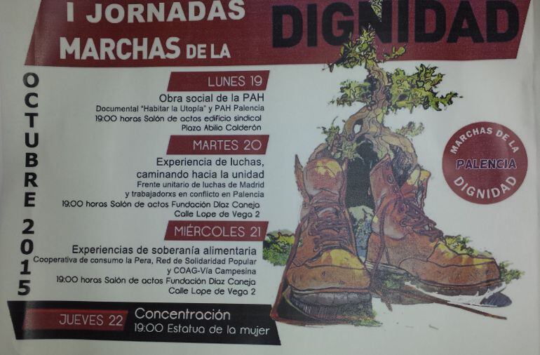 Programa de octubre de las Marchas de la Dignidad en Palencia
