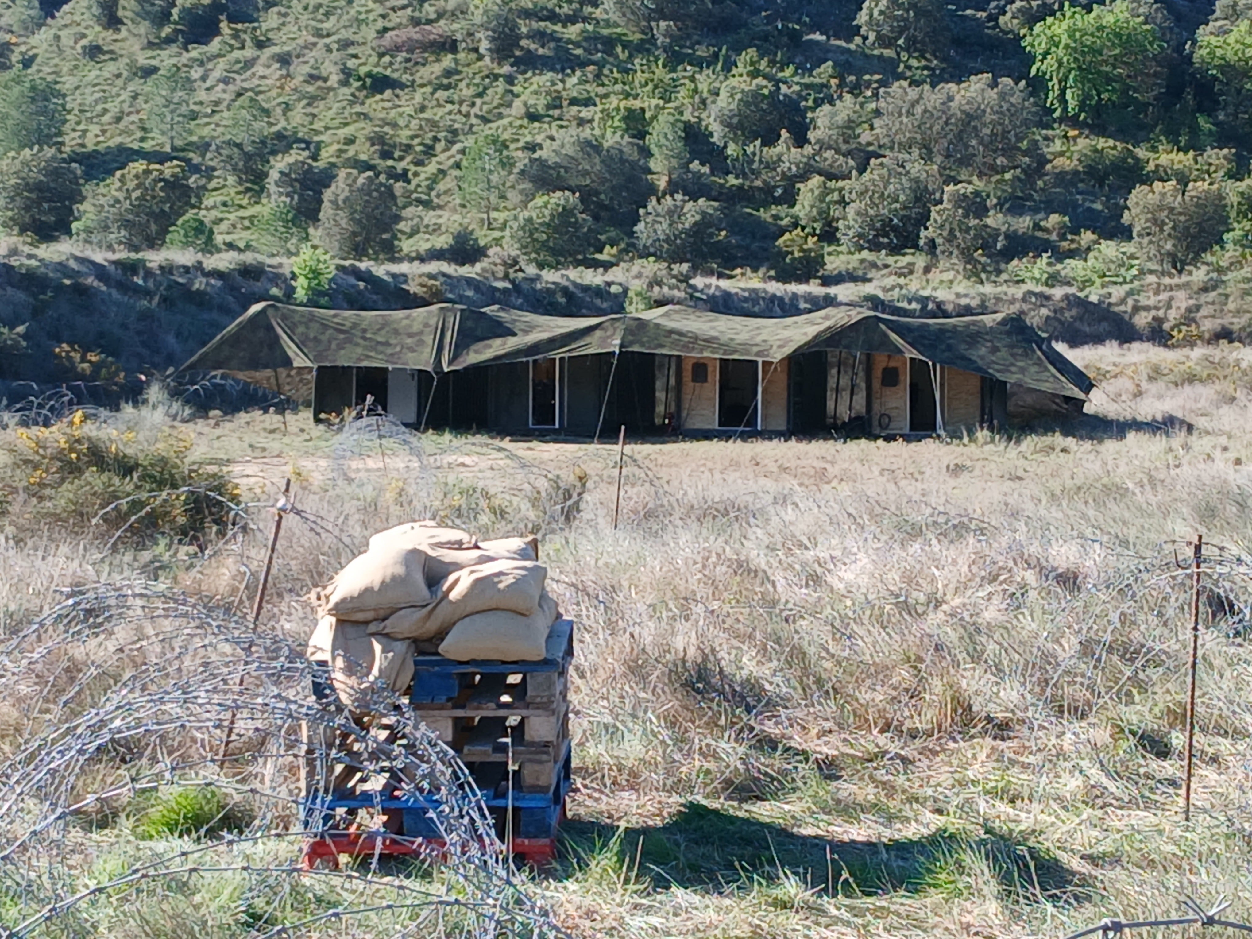 Ejercicio militar en Las Baldorrias en Barbastro