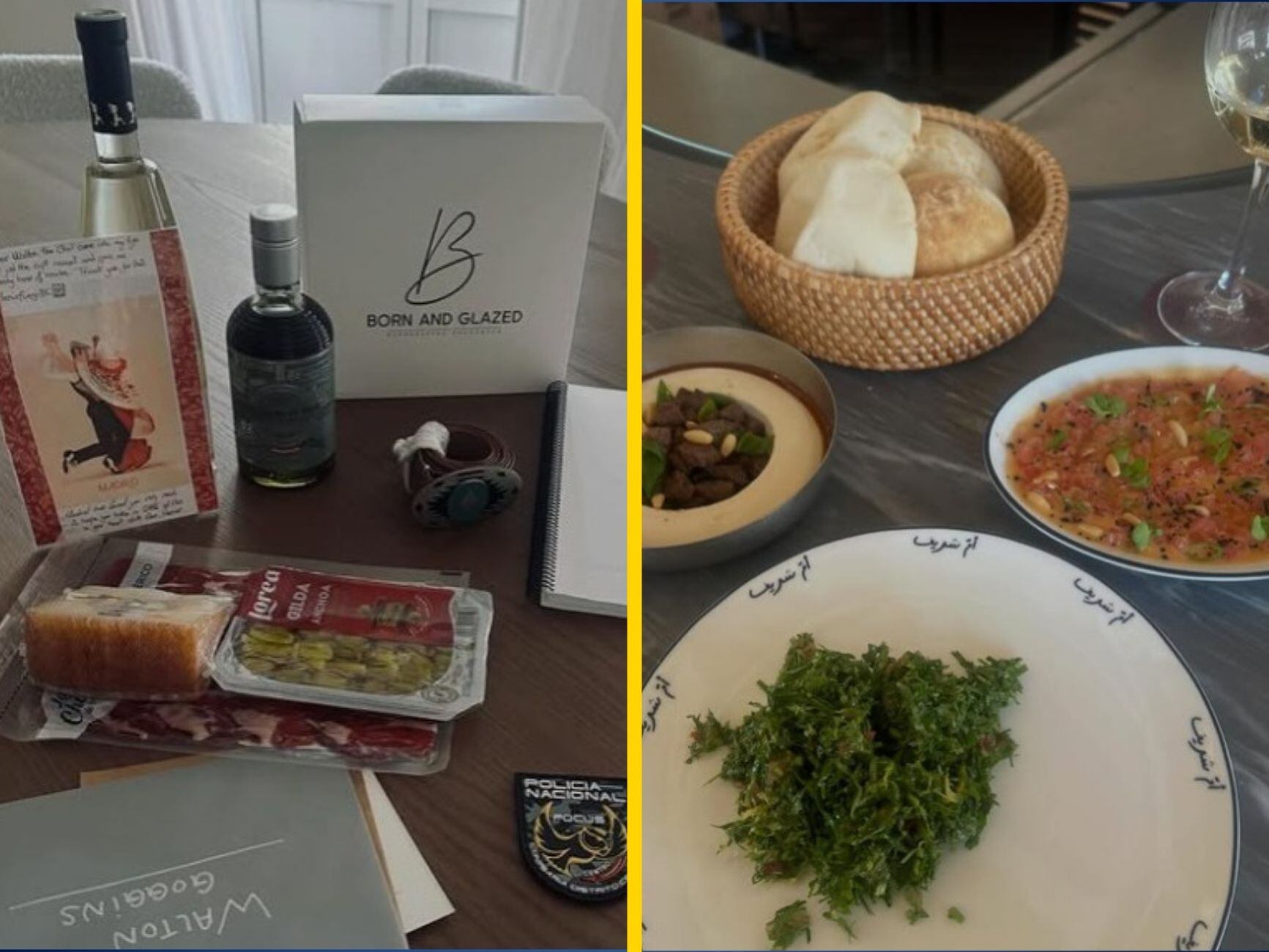 Montaje con dos fotos de Instagram publicadas por Walton Goggins