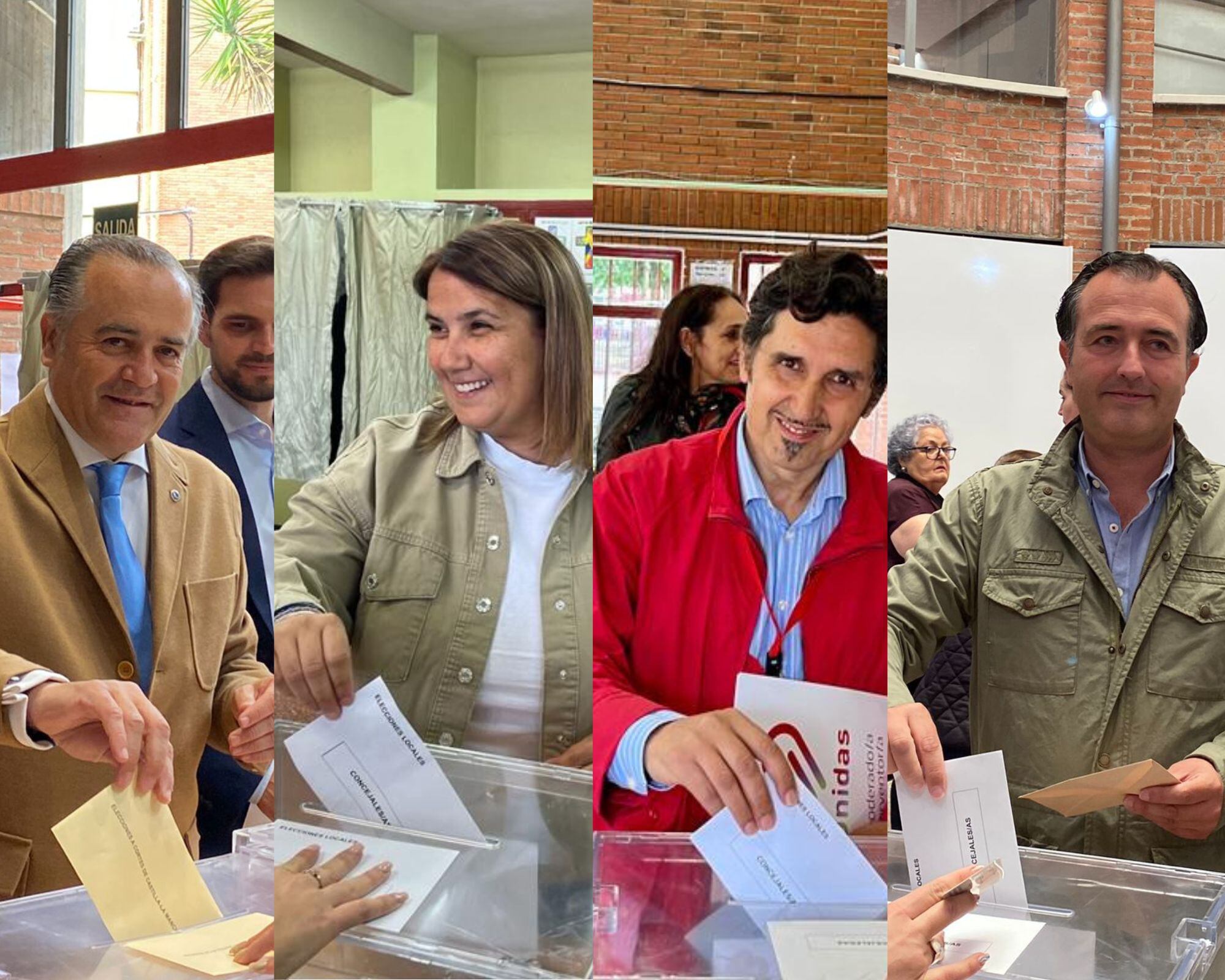Los candidatos a la alcaldía de Talavera depositando su voto esta mañana.