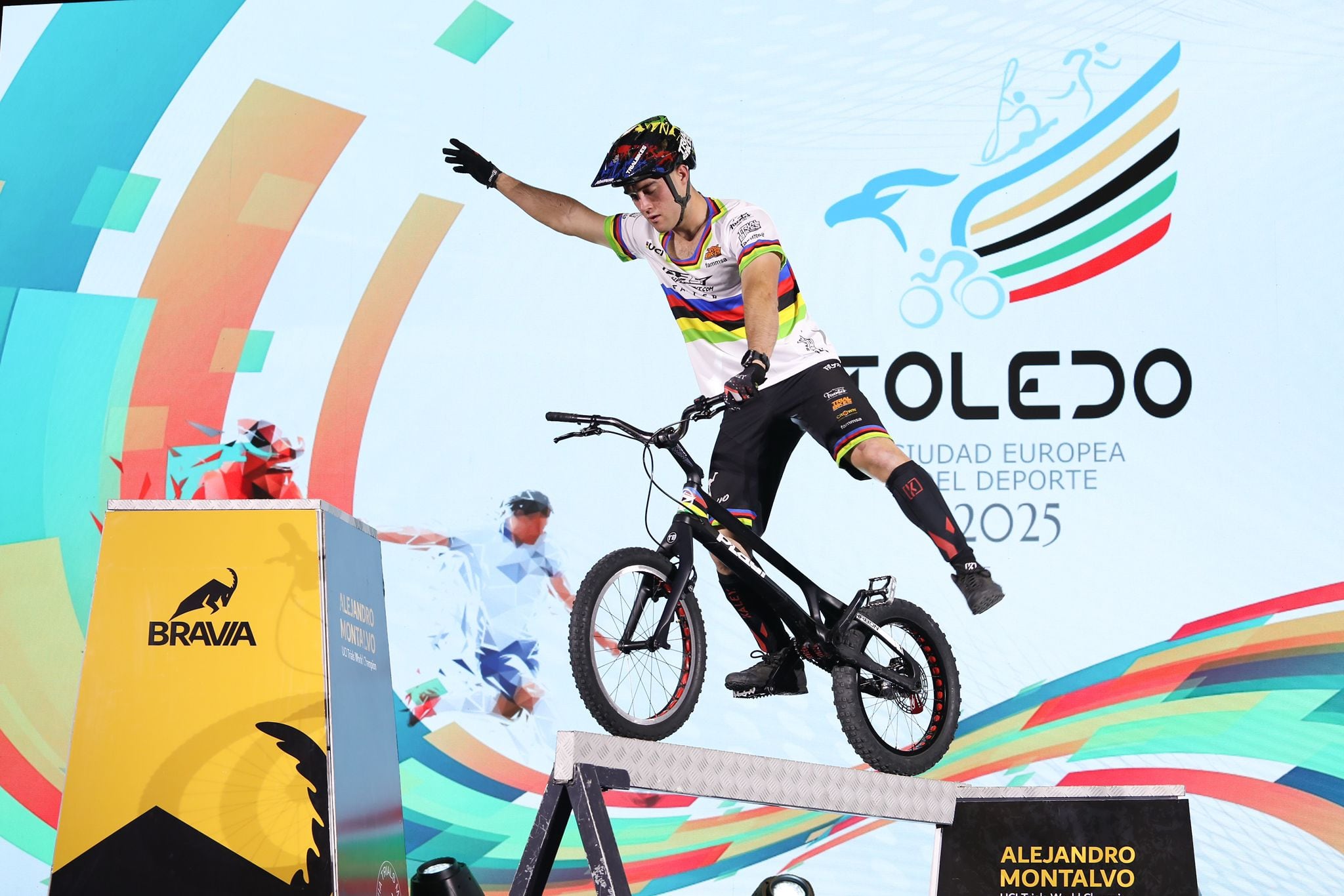 Imagen de la exhibición de Alejandro Montalvo, campeón del mundo de trial