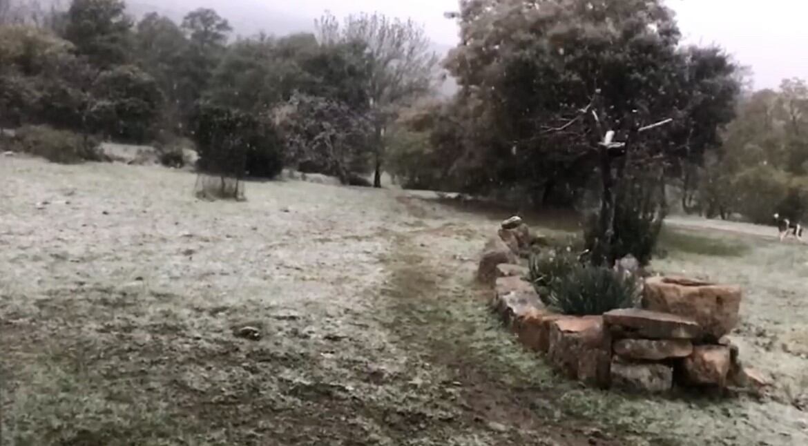 Nieve en las Villuercas en el mes de abril