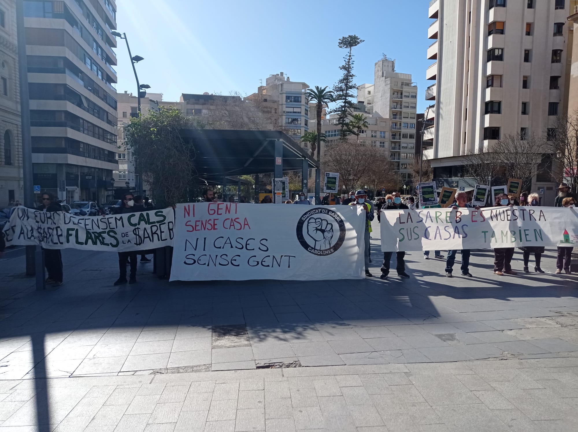 Imagen de archivo; Sindicat de Barri Carolines contra los desahucios.