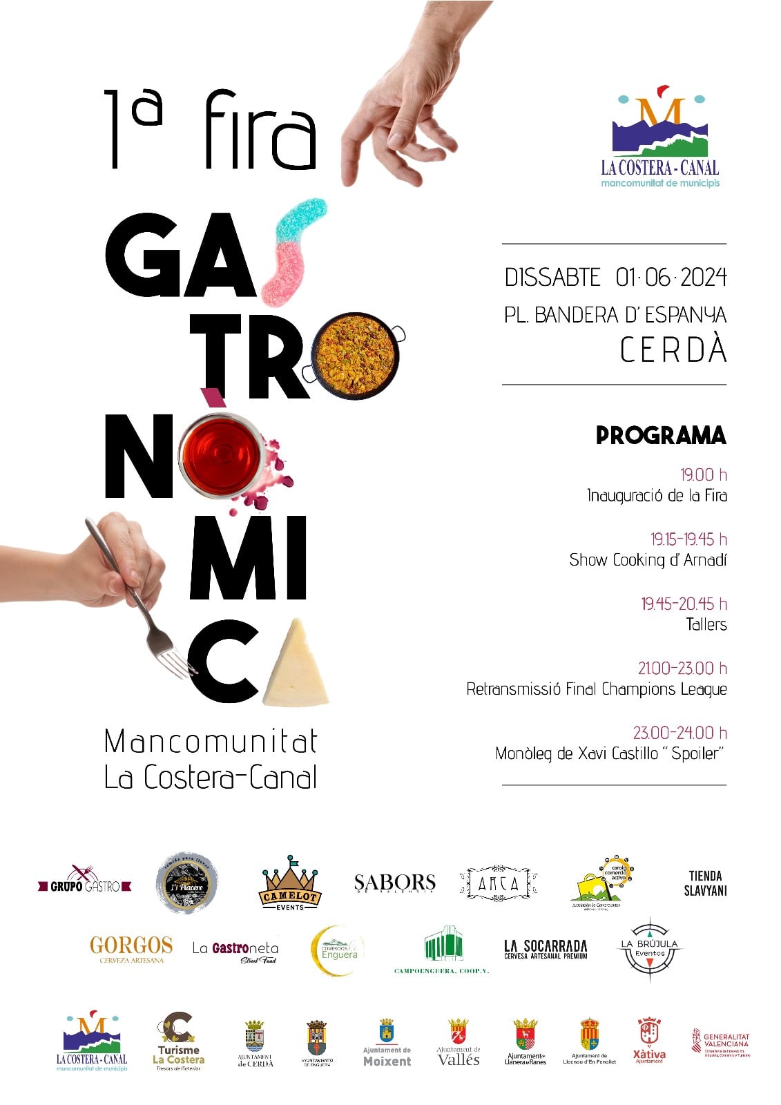 Cartel de la primera edición de la Feria Gastronómica de la Mancomunitat La Costera-Canal