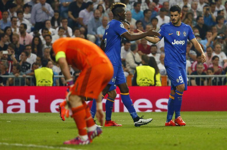 Morata, después de marcar el tanto que ha supuesto la eliminación del Real Madrid en las semifinales de la Champions