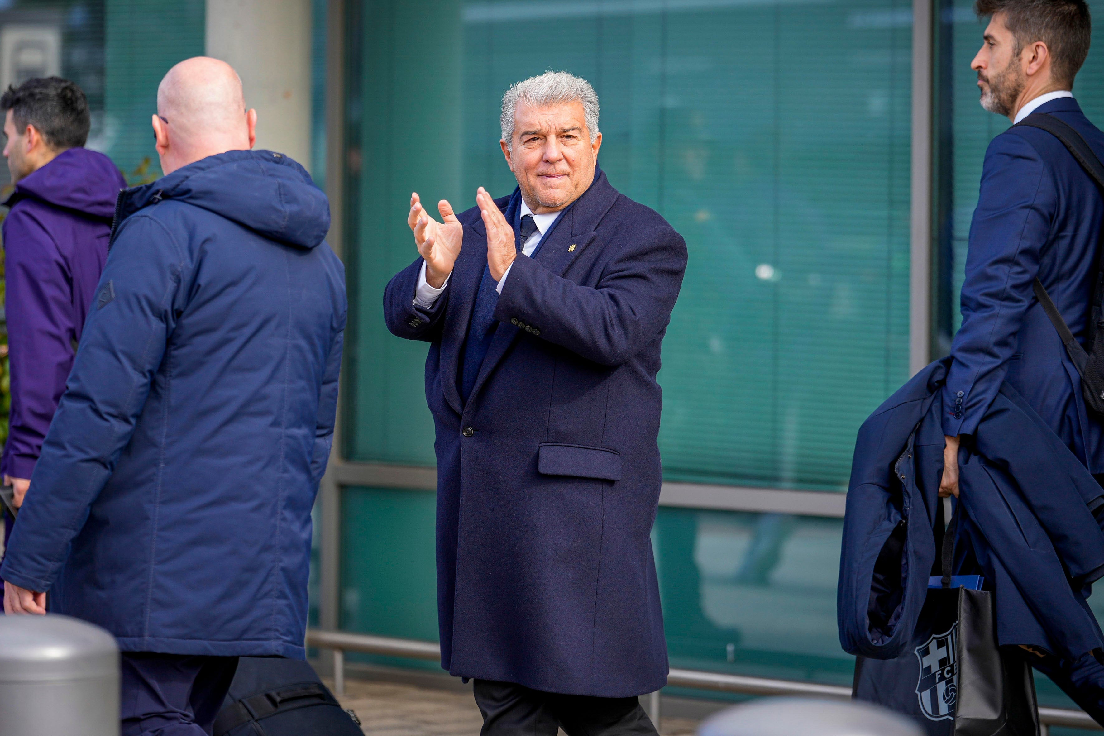 Joan Laporta, en la previa del partido entre Albacete y Barça de cuartos de final de la Copa del Rey