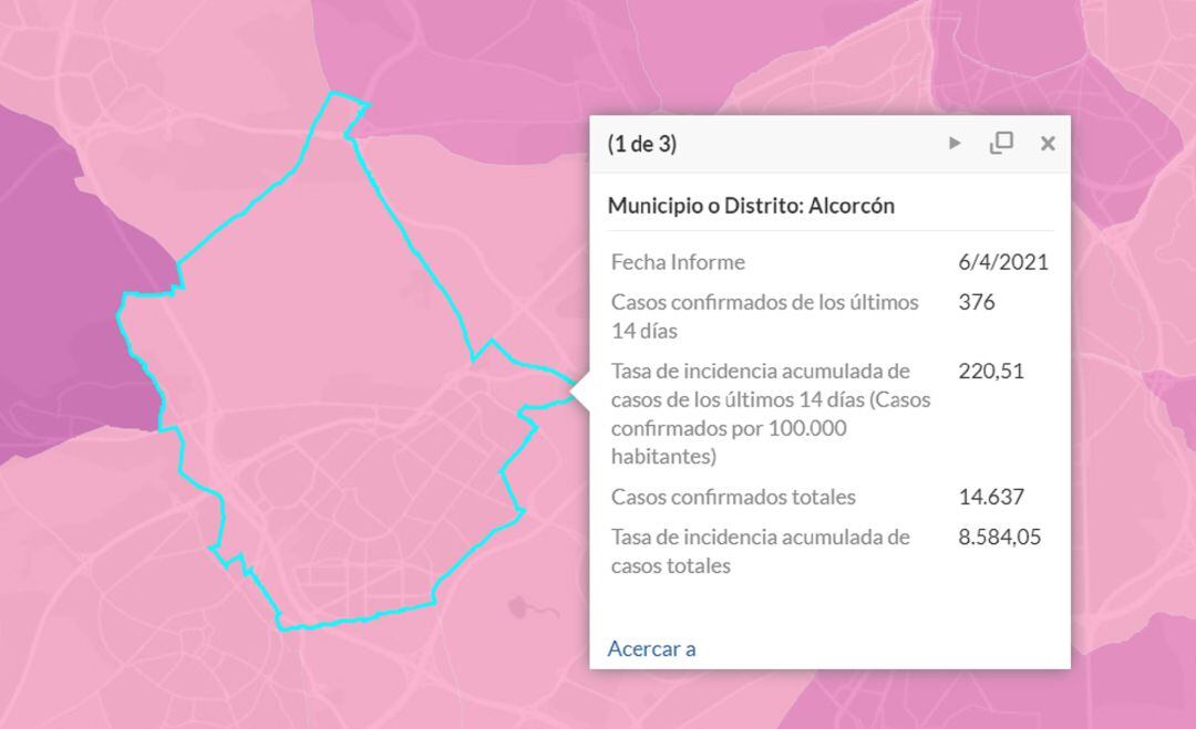 Situación epidemiológica en Alcorcón a 6 de abril de 2021