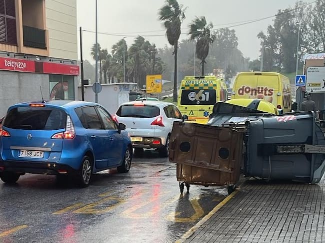 Contenedores volcados en Algeciras