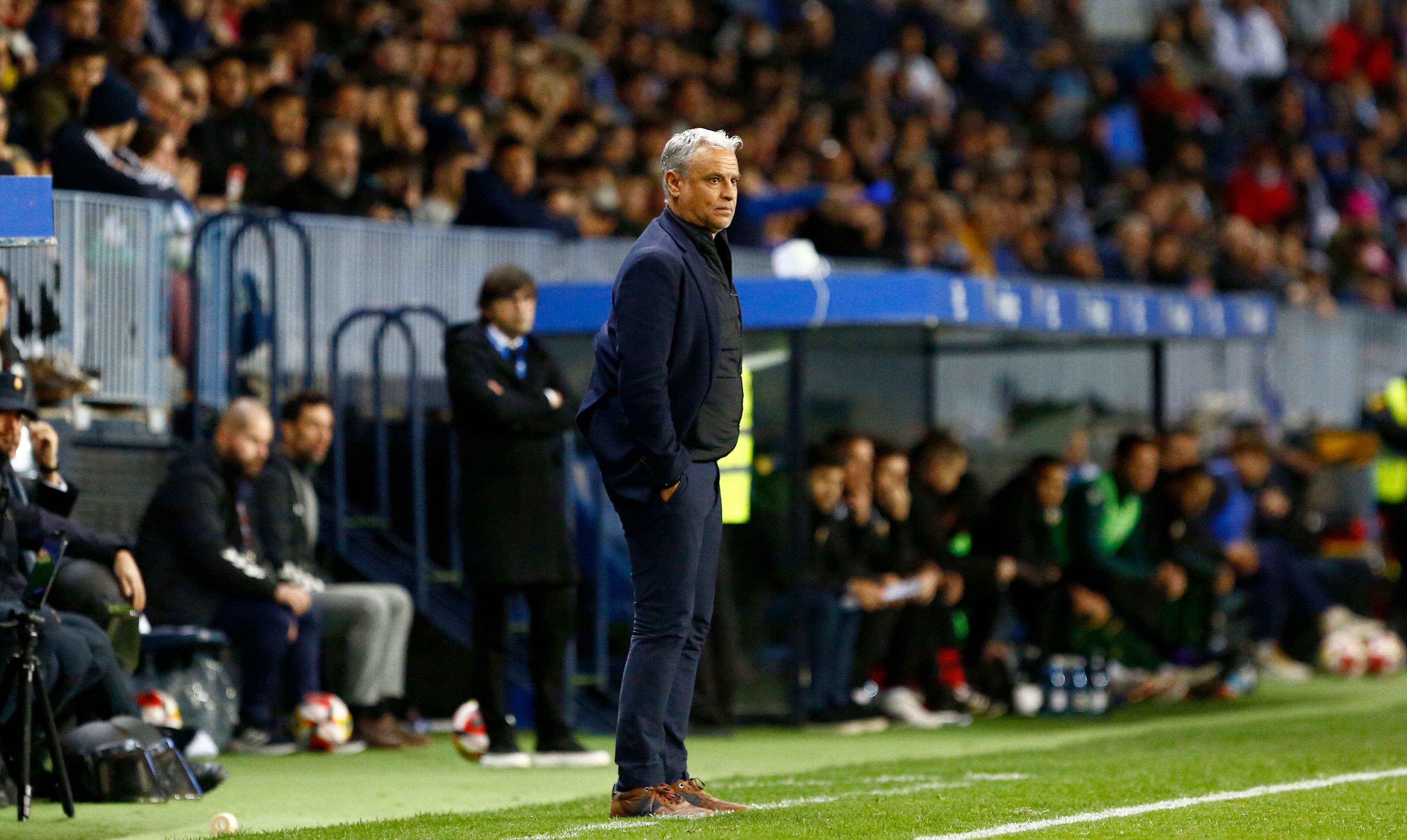 Sergio Pellicer, en la banda de La Rosaleda