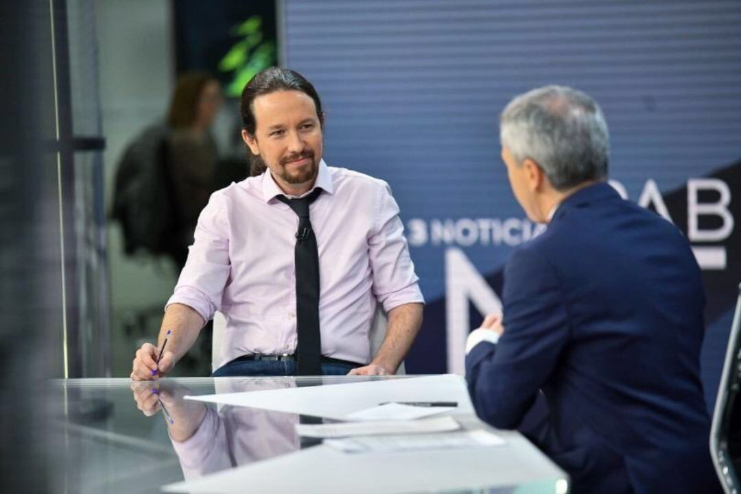 El vicepresidente del Gobierno de Derechos Sociales y Agenda 2030, Pablo Iglesias, durante la entrevista