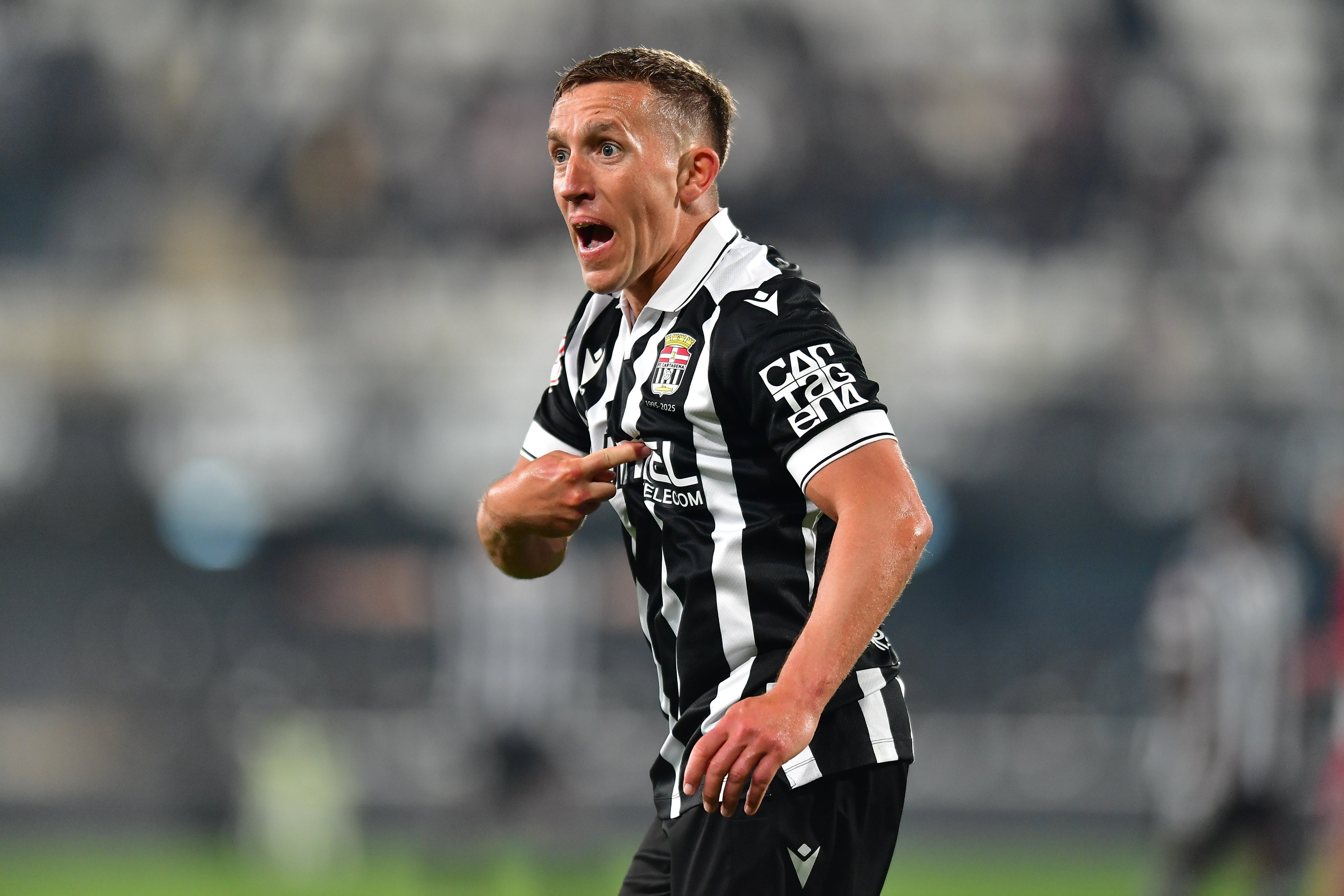 Pablo De Blasis en el partido contra el Sevilla Atlético