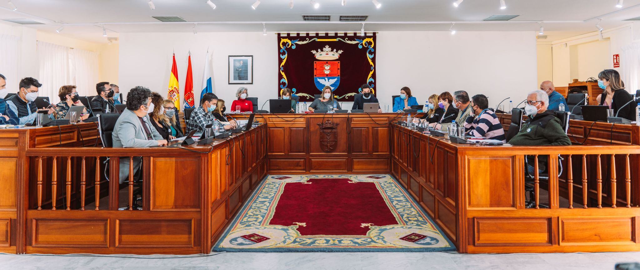 Un momento del pleno del Ayuntamiento de Arrecife.