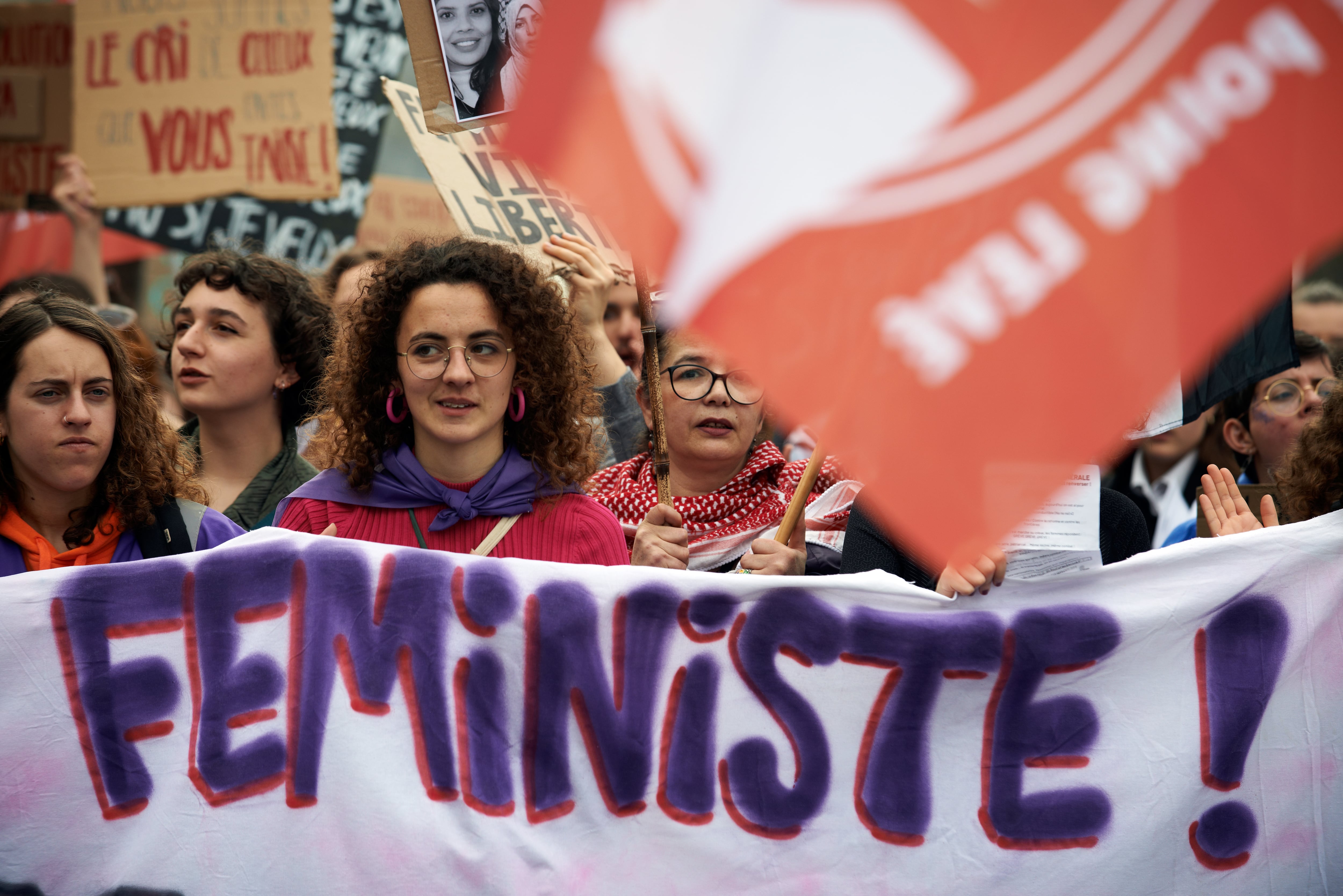 Manifestación feminista en la ciudad francesa de Toulouse