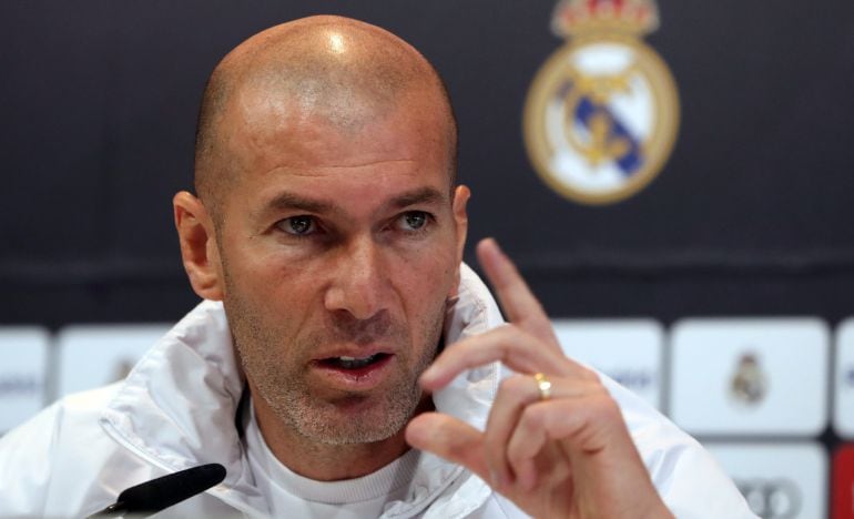 Zidane, durante la rueda de prensa