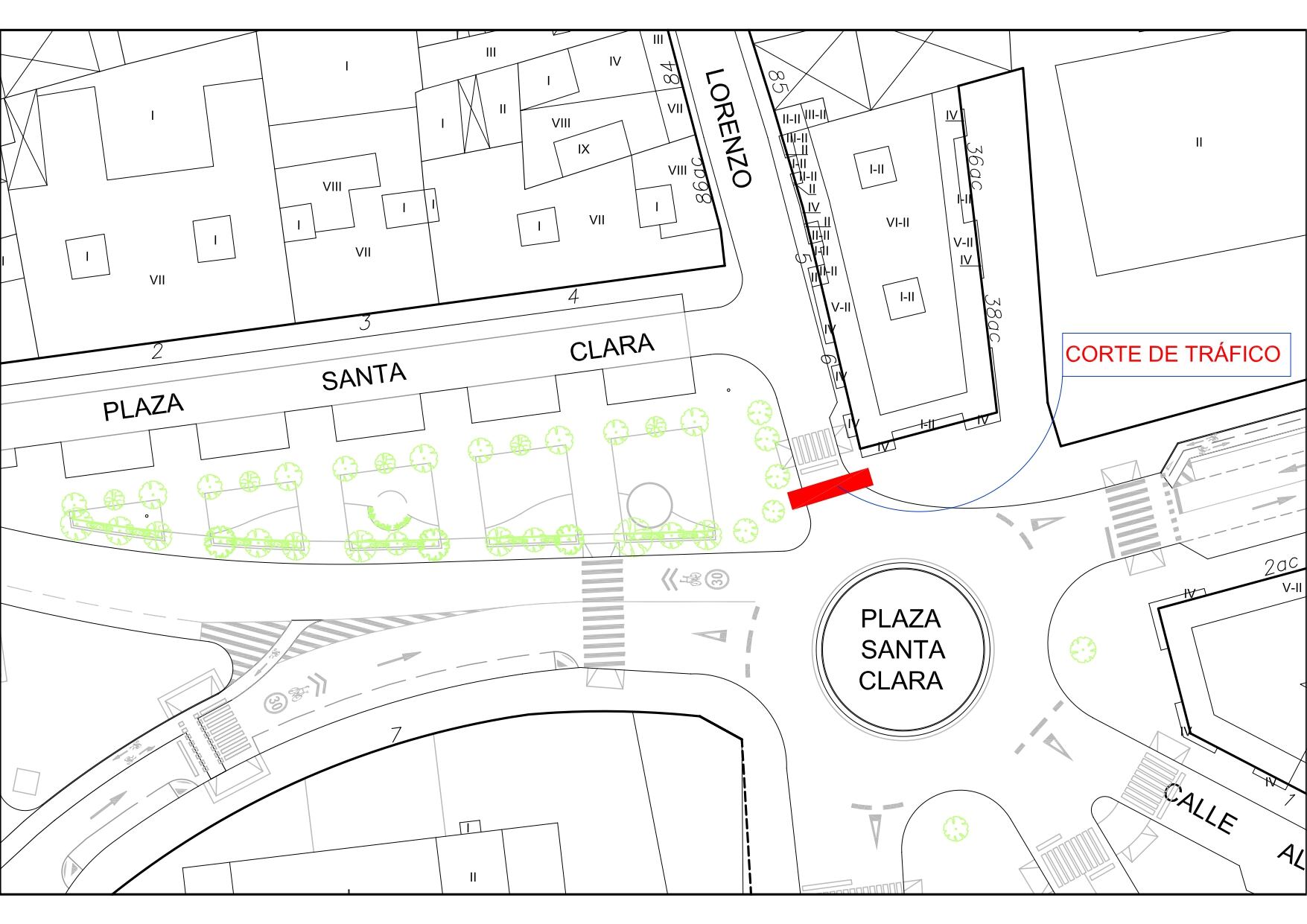 Mapa de la zona cortada este viernes