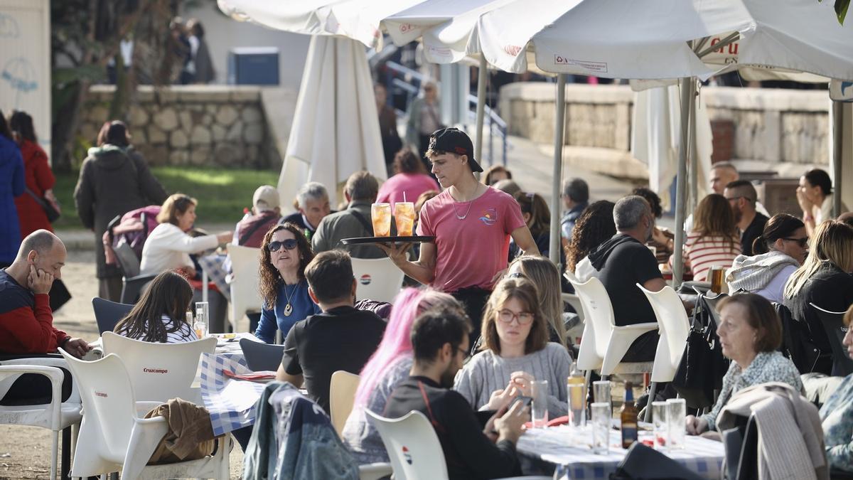 Una terraza de un restaurante de Málaga