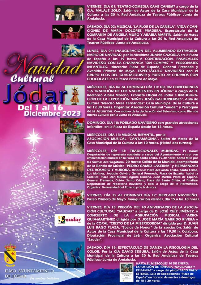 Cartel anunciador de las actividades en la primera quincena de diciembre