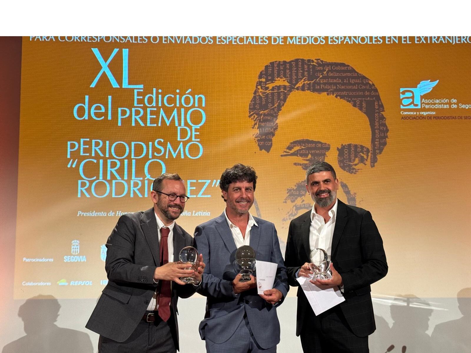 De izquierda a derecha: Antonio Delgado, Emilio Morenatti y Nicolás Castellano