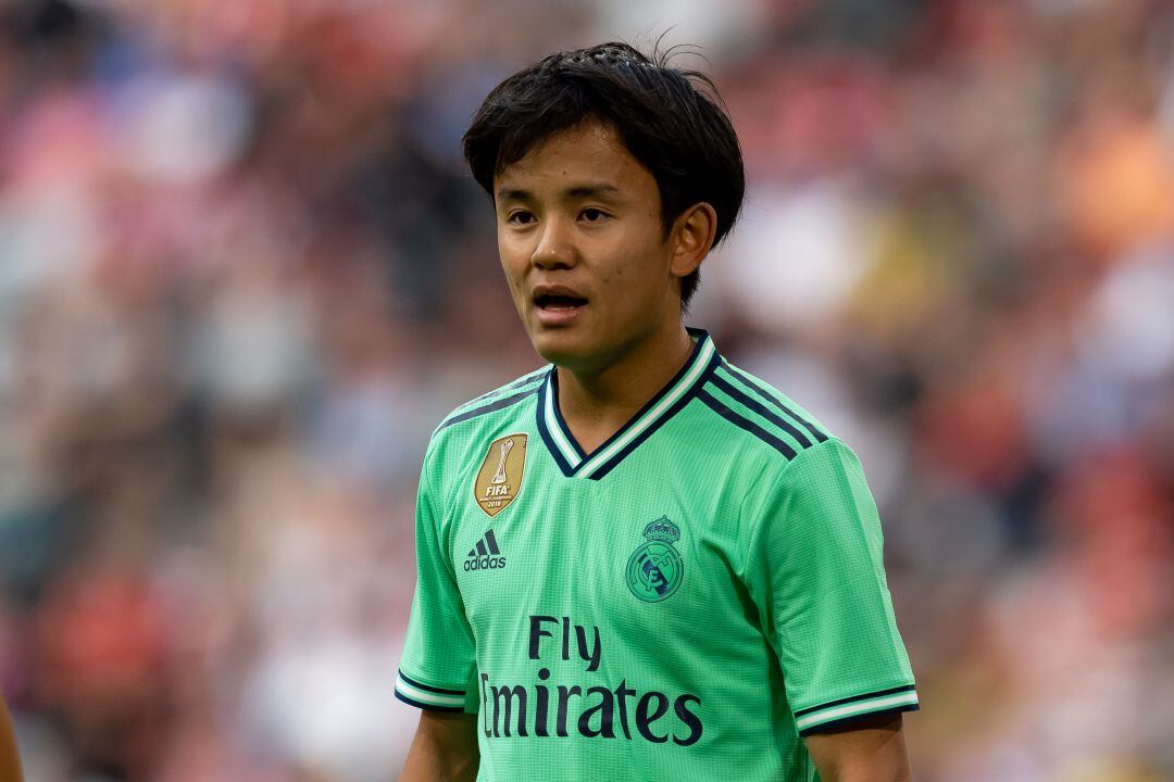 Take Kubo, en un partido de pretemporada con el Real Madrid