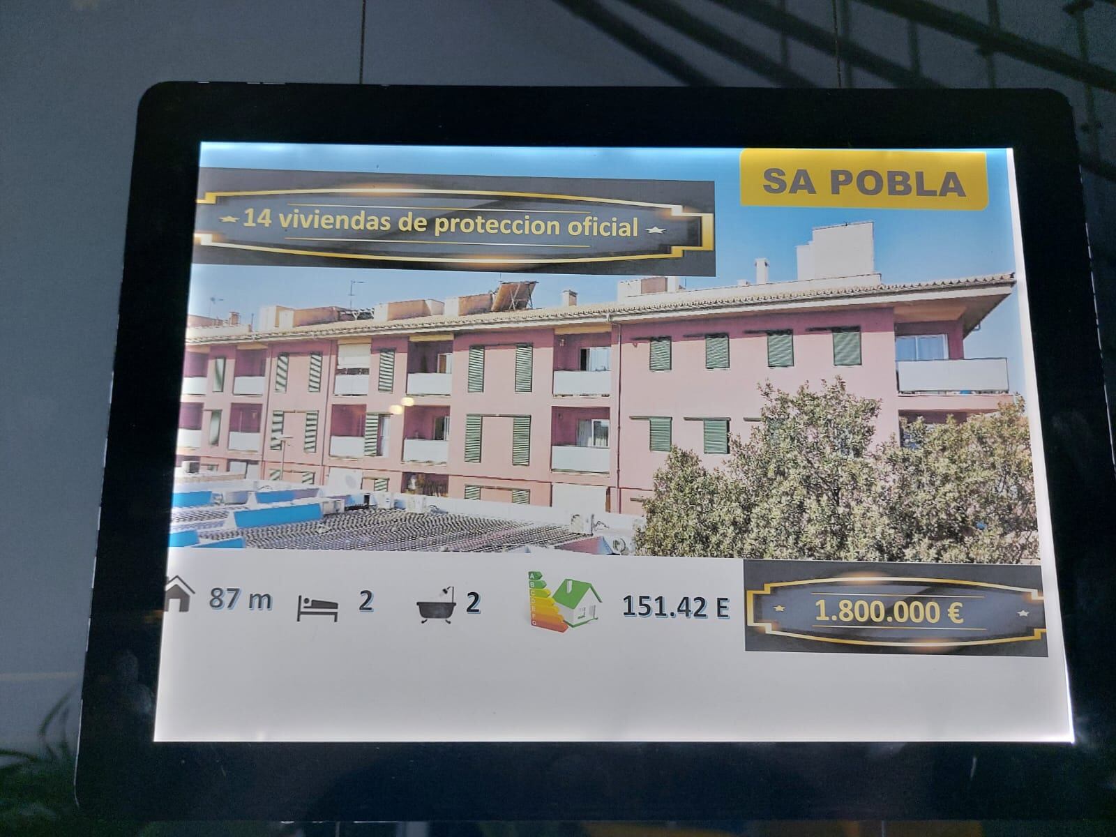 Imagen del anuncio de la venta de pisos