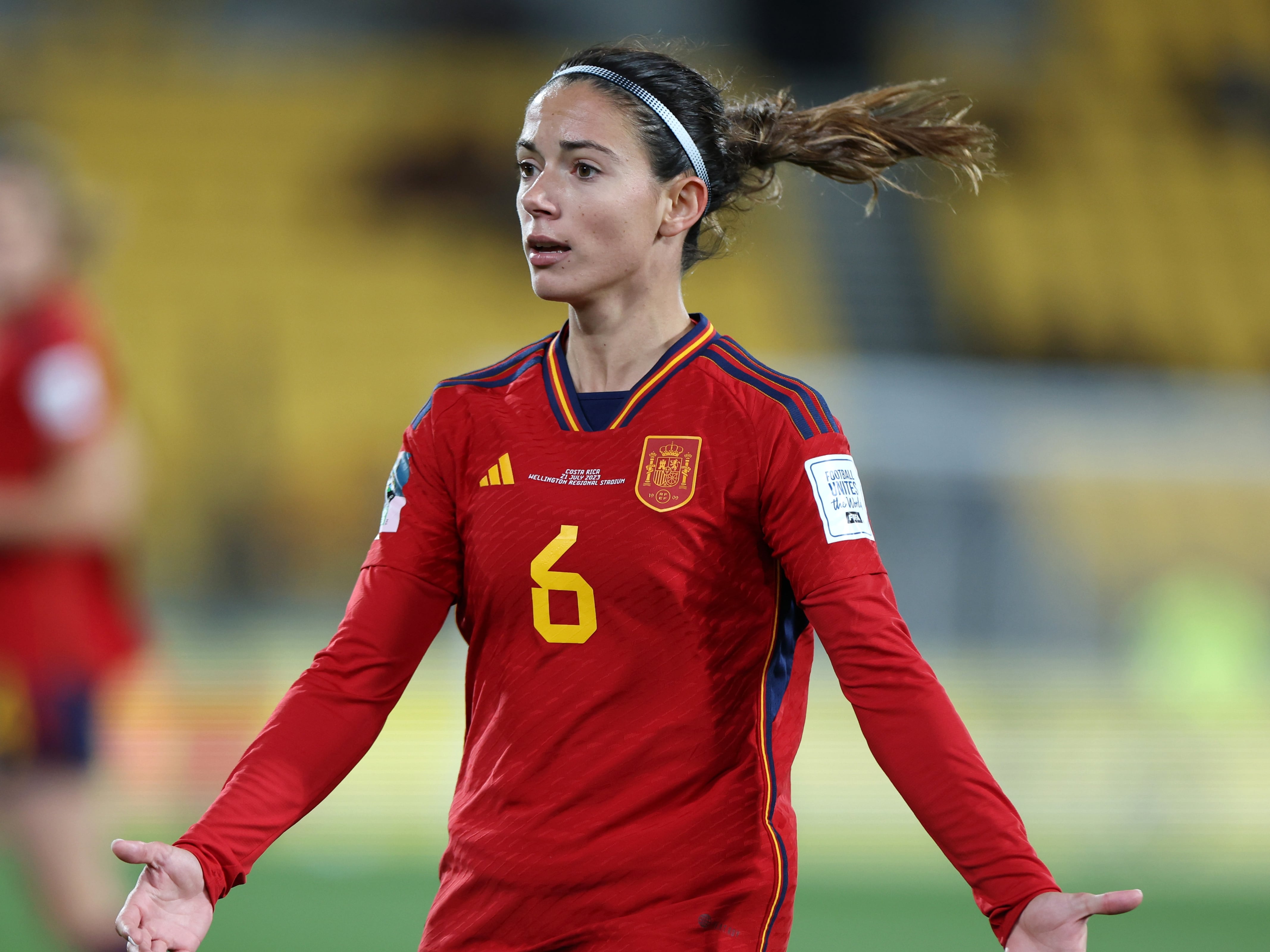 Aitana Bonmatí, durante un partido de la Selección durante el Mundial.