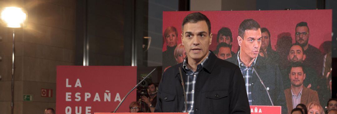 Sánchez en un mítin del PSOE