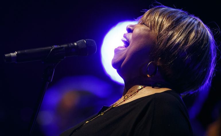 Mavis Staples durante su actuación en el festival de jazz de Montreux