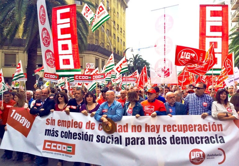 Manifestación del primero de mayo en Málaga