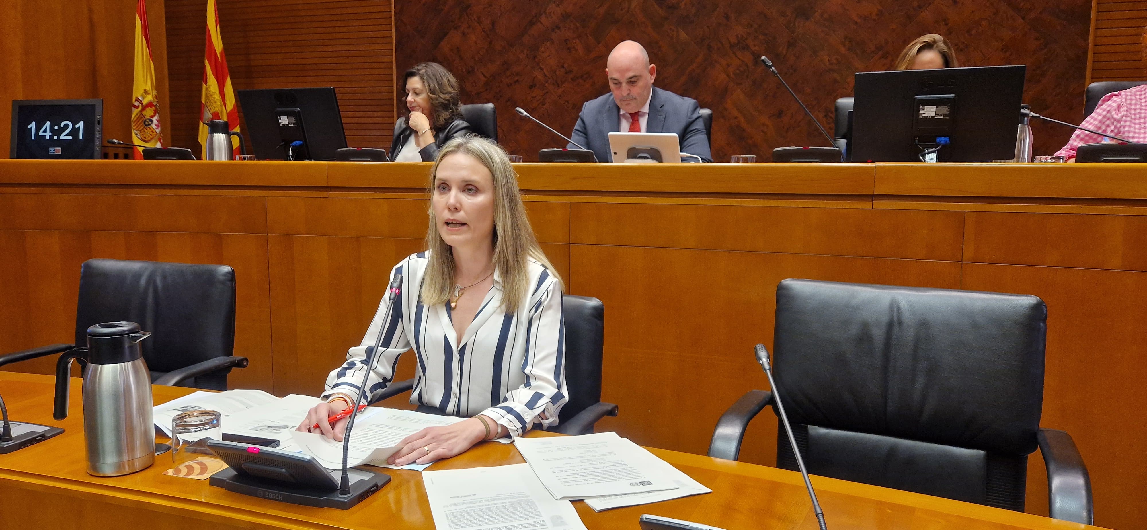 Pilar Borraz, directora de Atención Primaria en Aragón, este miércoles en las Cortes