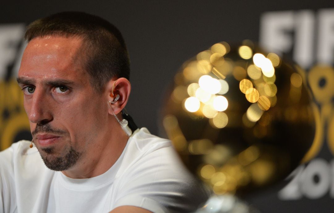 Franck Ribéry durante la rueda de prensa previa a la gala del Balón de Oro 2013