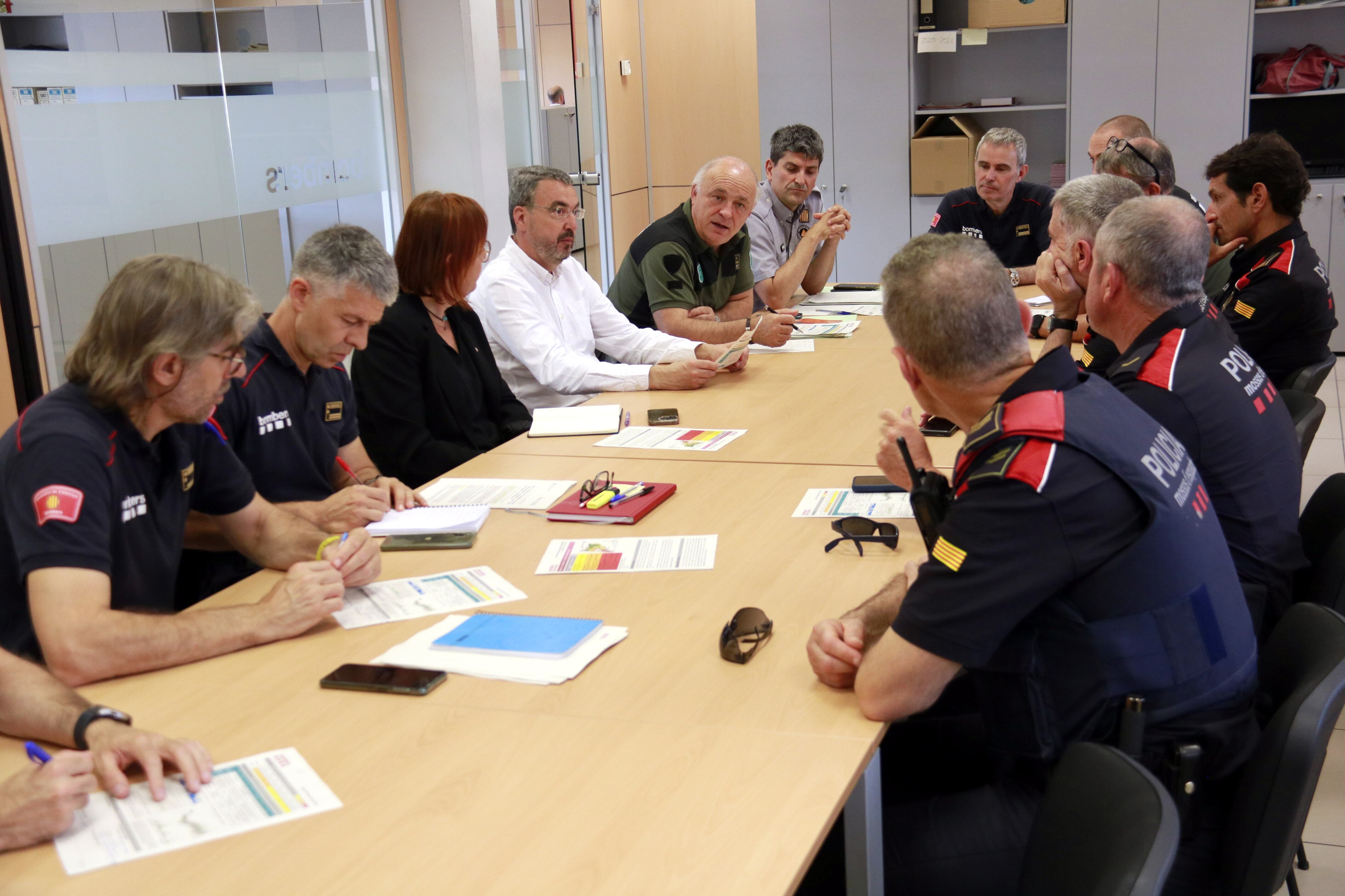 Reunió de coordinació sobre la campanya forestal entre els representants dels cossos d'emergència a la demarcació de Lleida. Foto: ACN.