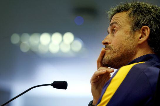 Luis Enrique, durante una rueda de prensa